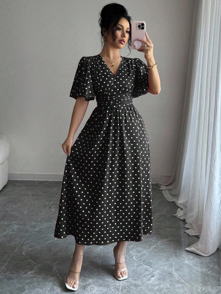 فستانێ پۆلکا دۆتێ ریترۆ ٢ - Retro Polka Dress