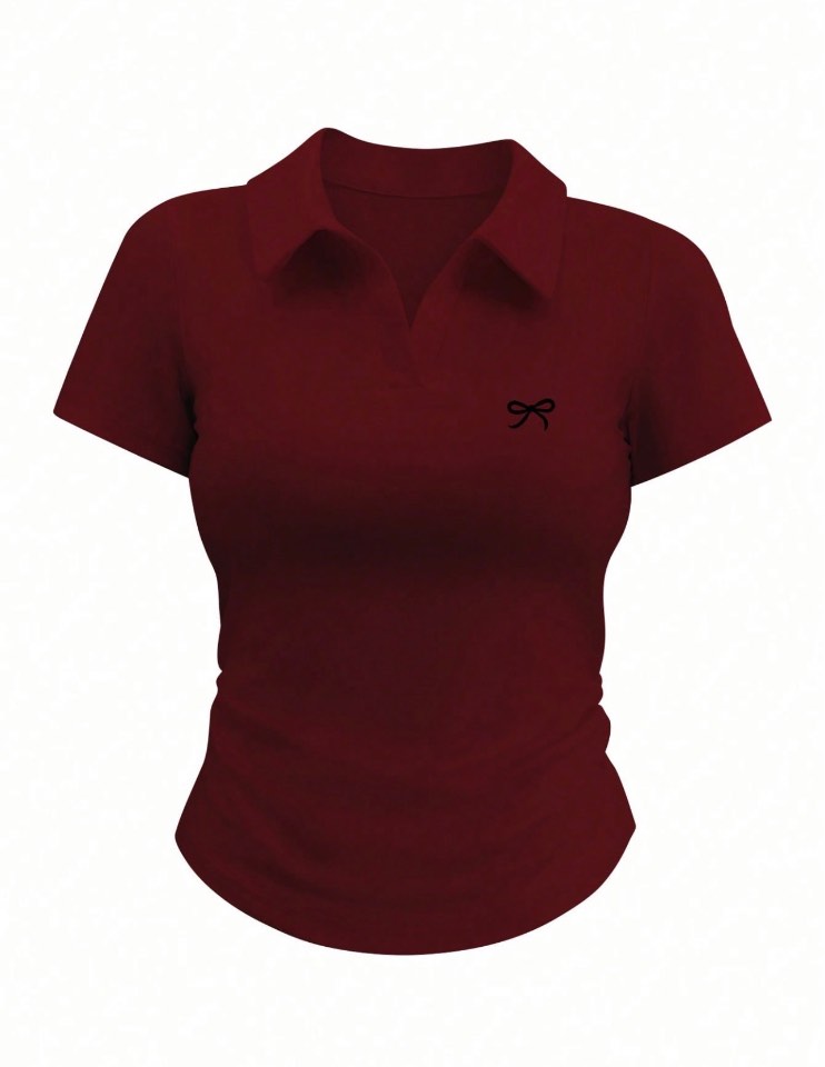 پۆلۆیێ پاپیۆنێ جیلی - Maroon Bow Polo
