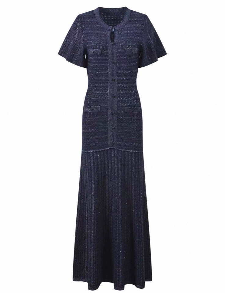 فستانێ شینی یا بریسکەدار - Navy Sparkle Dress